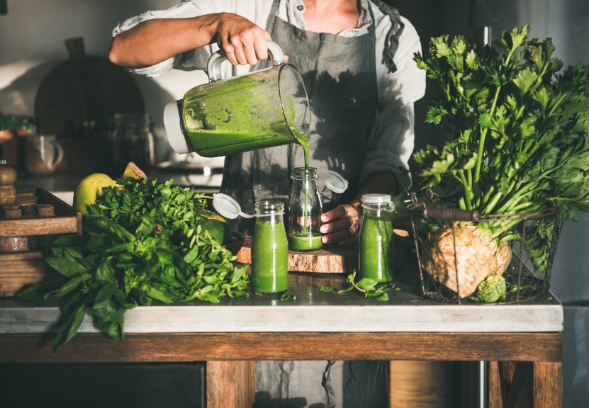 zöld ital smoothie készítés zöldség gyümölcs