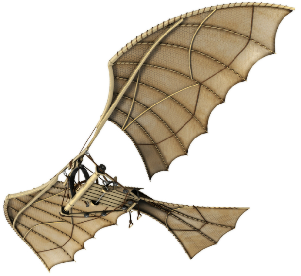 A repülés rejtélyét már Leonardo da Vinci is próbálta megfejteni: az 1485-ben készült ornithopter terveire egy vázlatfüzetében akadtak rá. Ez a szerkezet a szárnyait verdesve repült, mint a madarak.