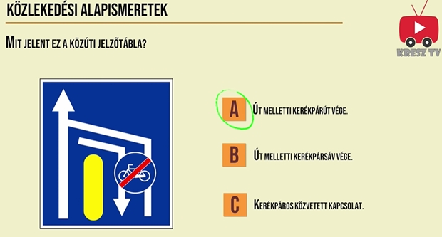 Út melletti kerékpárút vége