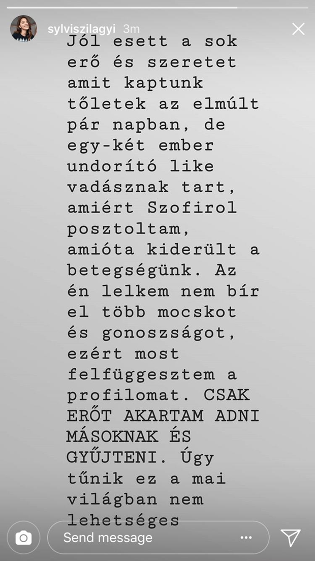 Sylvi ezután szinte azonnal törölte a profilját