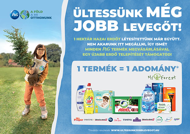 erdőtelepítés támogatása p&amp;g termékekkel adomány