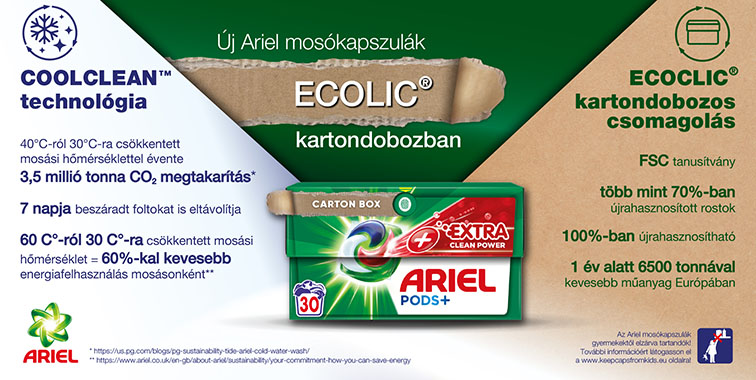 ariel coolclean mosás mosókapszulával