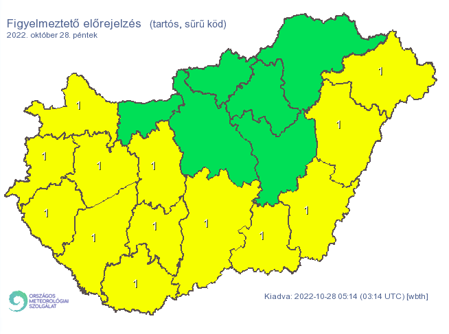 köd időjárás előrejelzés riasztás