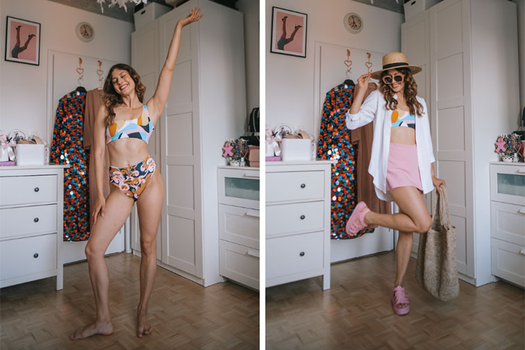 bikini hordása stílusosan
