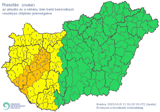 időjárás riasztás előrejelzés