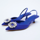 ZARA Blue mid-heel sling-back shoes 19 995 Ft