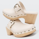 Stradivarius Wood-effect heeled clogs with studs 15 995 Ft