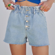 ZARA Baggy paperbag denim shorts with buttons 8995 Ft