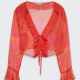 Stradivarius Printed poly blouse with ruffles 6995 Ft