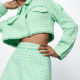 ZARA Gingham cropped jacket 12 995 Ft; Textured gingham shorts 9995 Ft