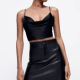 ZARA Faux leather skirt with topstitching 6,995 Ft

 