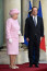 2014: A királynő egy&nbsp;rózsaszín szoknyakosztümben jelent meg&nbsp;Párizsban.
