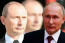 A jobb oldalon Vlagyimir Putyin, orosz elnök látható, míg a bal oldali férfi az elnök hivatásos, állítólag a világ egyetlen professzionális Putyin-hasonmása, Slawek Sobala.
