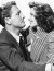1942-ben Az év asszonya című filmben játszott először együtt Spencer Tracyvel, élete nagy szerelmével, akivel nyolc közös filmet forgatott. Huszonhét évig szerették egymást, de nyilvánosan soha nem mutatkoztak együtt és külön is éltek. Tracy ugyanis nős volt és soha nem vált el, titokban biszexuális&nbsp;volt. Amikor 1962-ben Tracy megbetegedett, Hepburn évekig semmilyen fellépést nem vállalt, hogy minden figyelmét rá fordíthassa. Annak halála előtt mégis átadta a helyét a törvényes feleségnek, s szerelme sírját sem látogatta meg soha.
