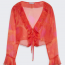 Stradivarius&nbsp;Printed poly blouse with ruffles 6995 Ft
